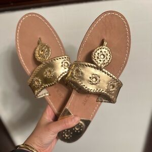 Jack Rogers Gold Leather Sandals